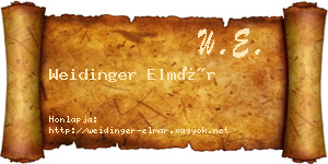 Weidinger Elmár névjegykártya